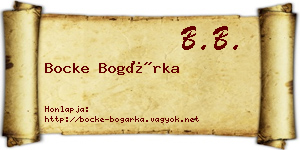 Bocke Bogárka névjegykártya